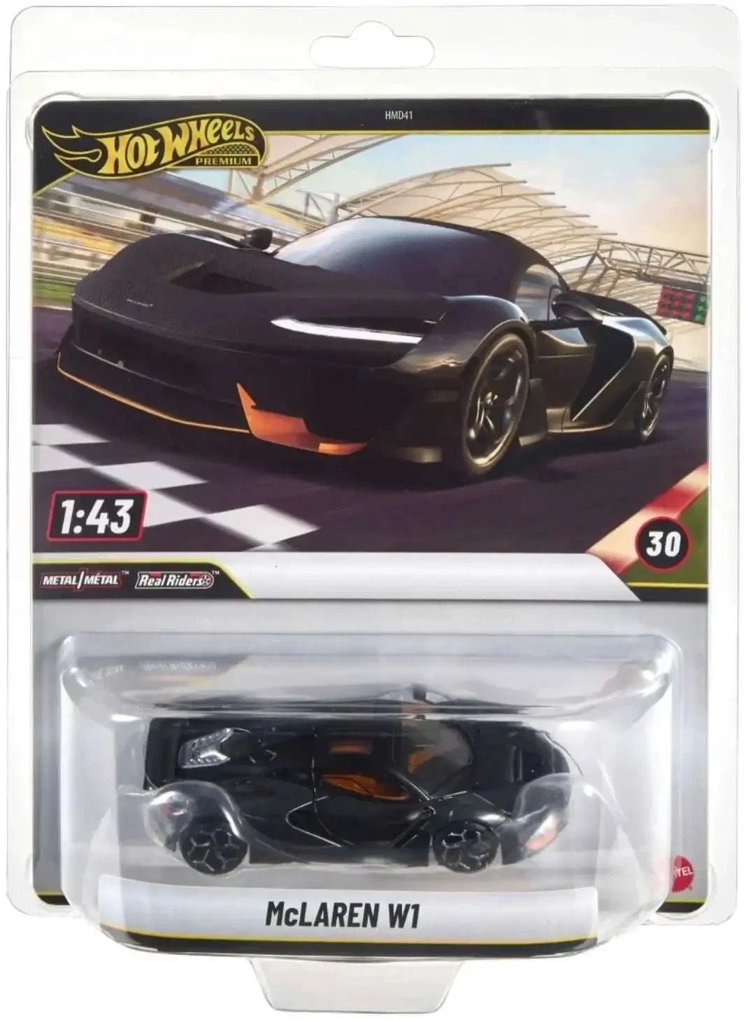 ミニカー Hot Wheels McLaren W1 1:43 Hot Wheels Premium 1:43 Scale - McLaren W1 #30 with Protector
