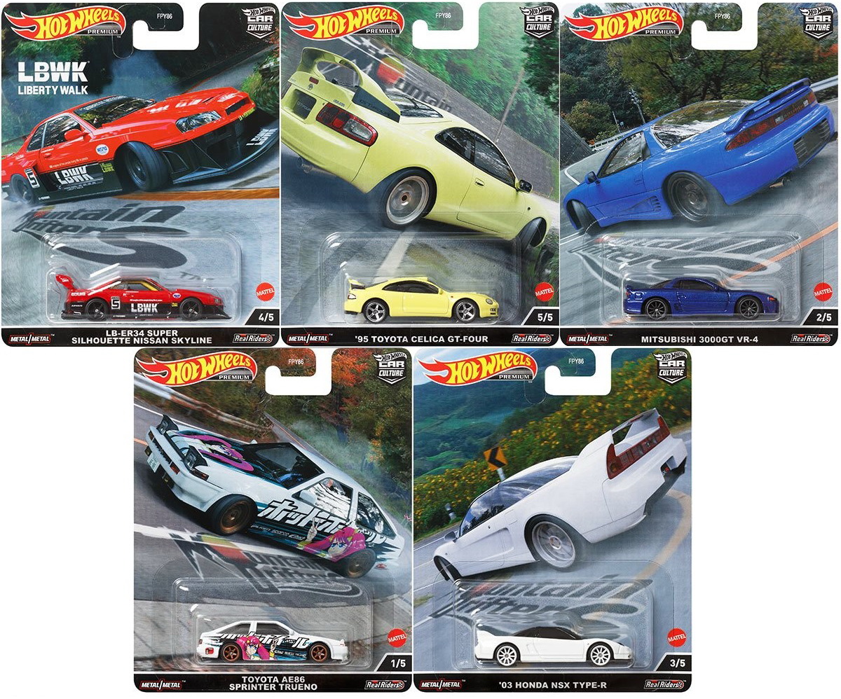 Hot Wheels Premium 2022 Car Culture Mountain Drifters Set Of 5 Hot Wheels Premium 2022 Car Culture Mountain Drifters Set Of 5
