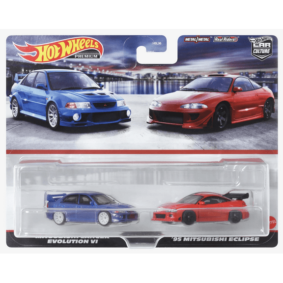 Hot Wheels Premium Car Culture 2-Pack Mitsubishi Lancer Evolution VI and '95 Mitsubishi Eclipse