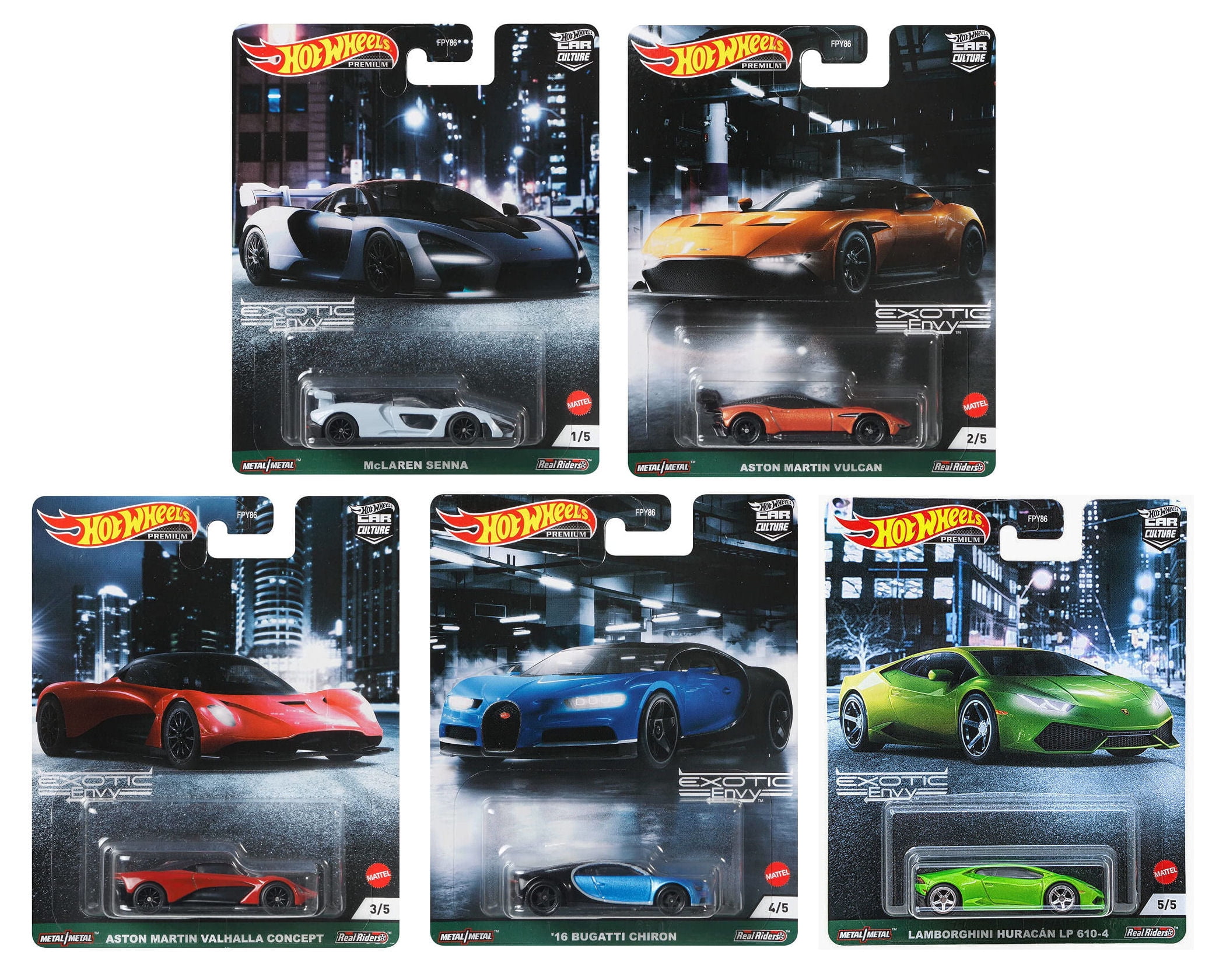 Hot Wheels Premium Car Culture 2021 - Exotic Envy - 957D Set of 5
