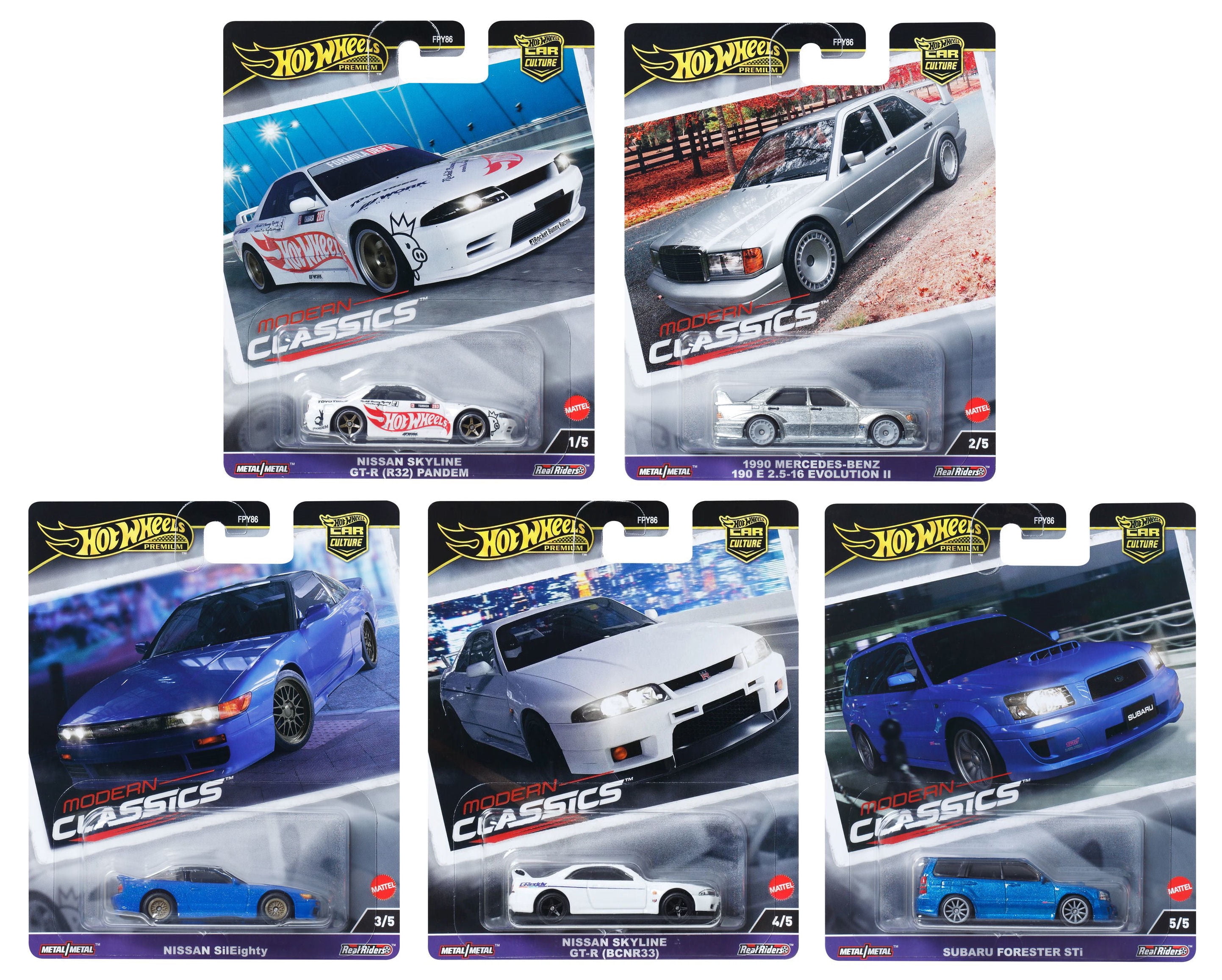 Hot Wheels Premium Car Culture 2024 Modern Classics FPY86-961E Set of 5