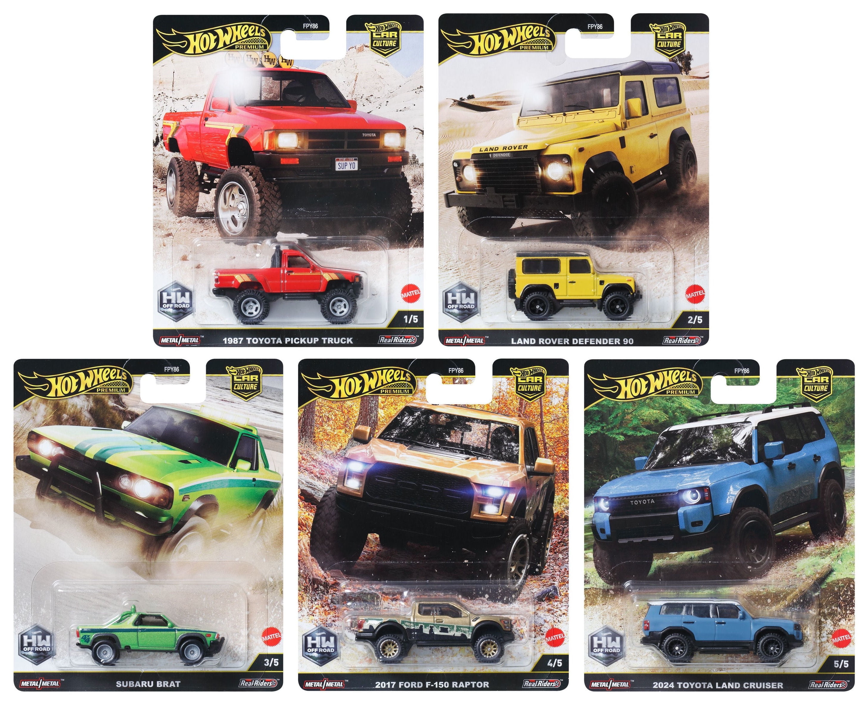 Hot Wheels Premium Car Culture 2025 - HW Off Road - 961H Set of 5