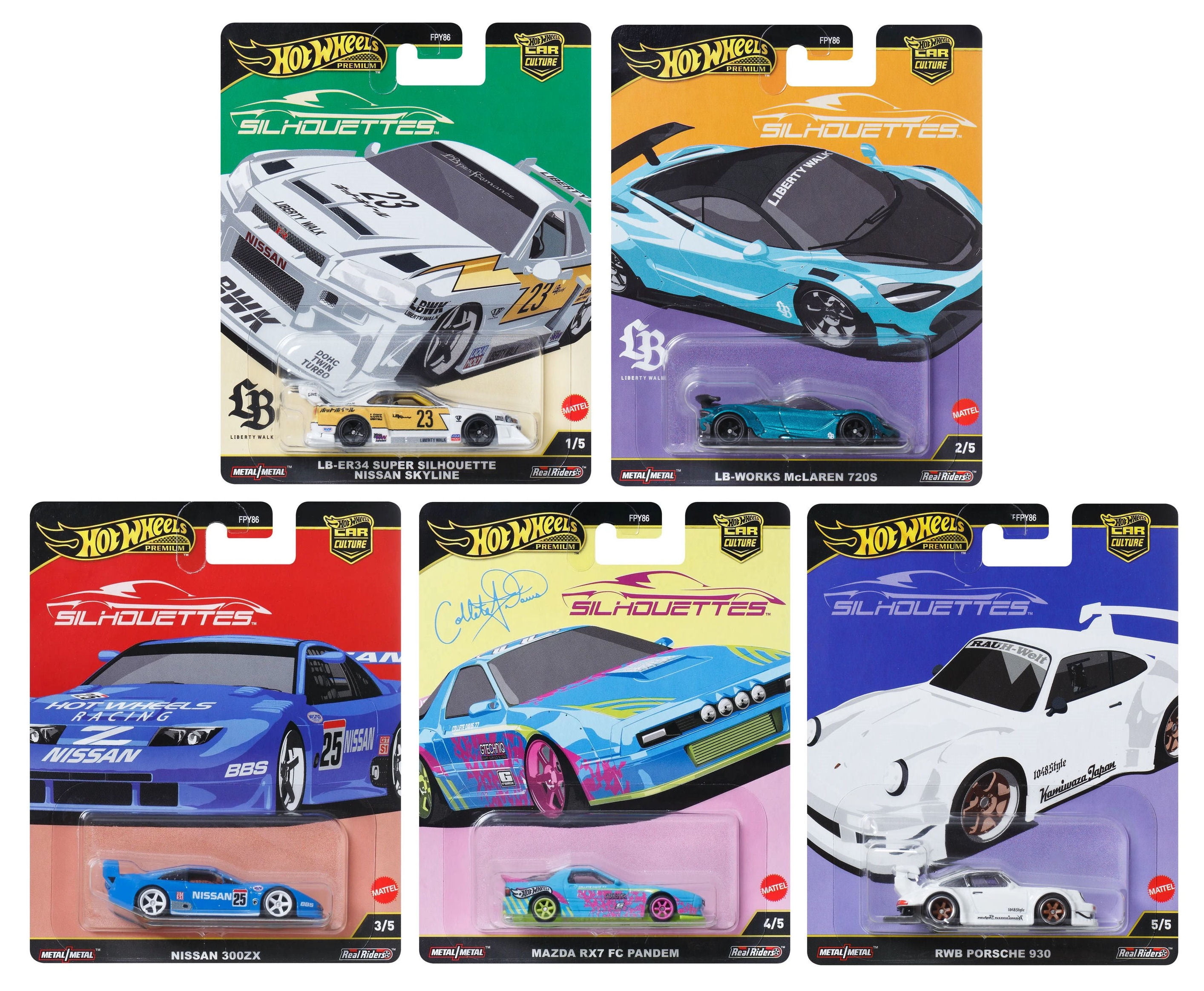 ホットウィール　SILHOUETTES ５台セット Hot Wheels Premium Car Silhouettes 2025 Set of 5, Skyline