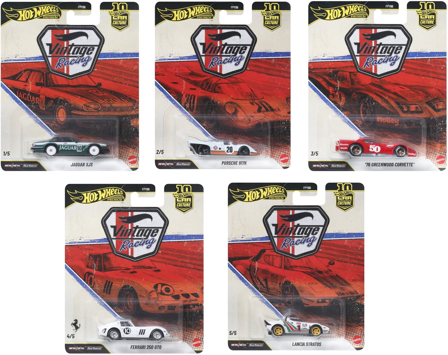 Hot Wheels Premium Car Culture 2026 - Vintage Racing - FPY86-961T Set of 5