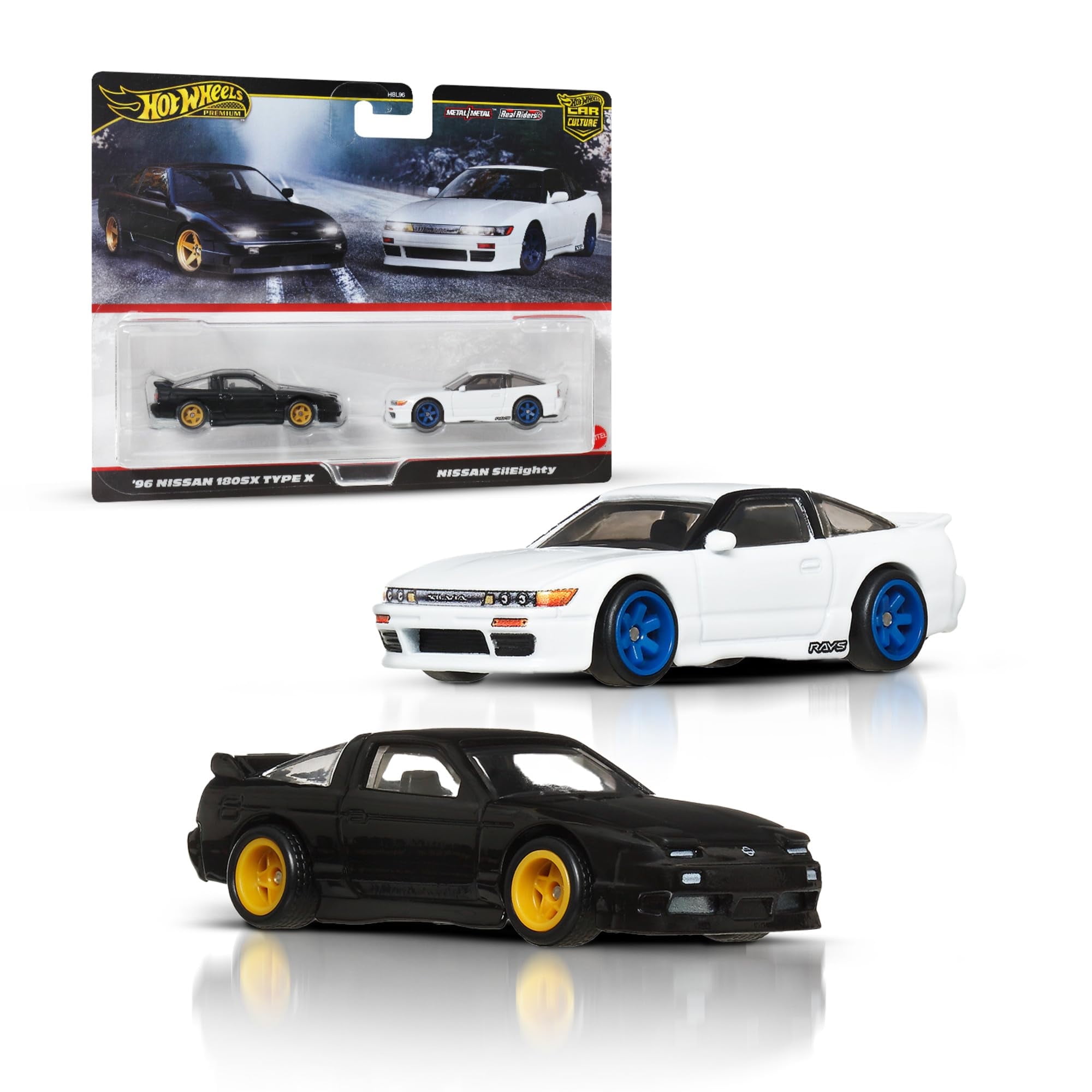 ホットウィール180SX、NSXセット Hot Wheels Premium Car Culture 2-Pack '96 Nissan 180SX Type X