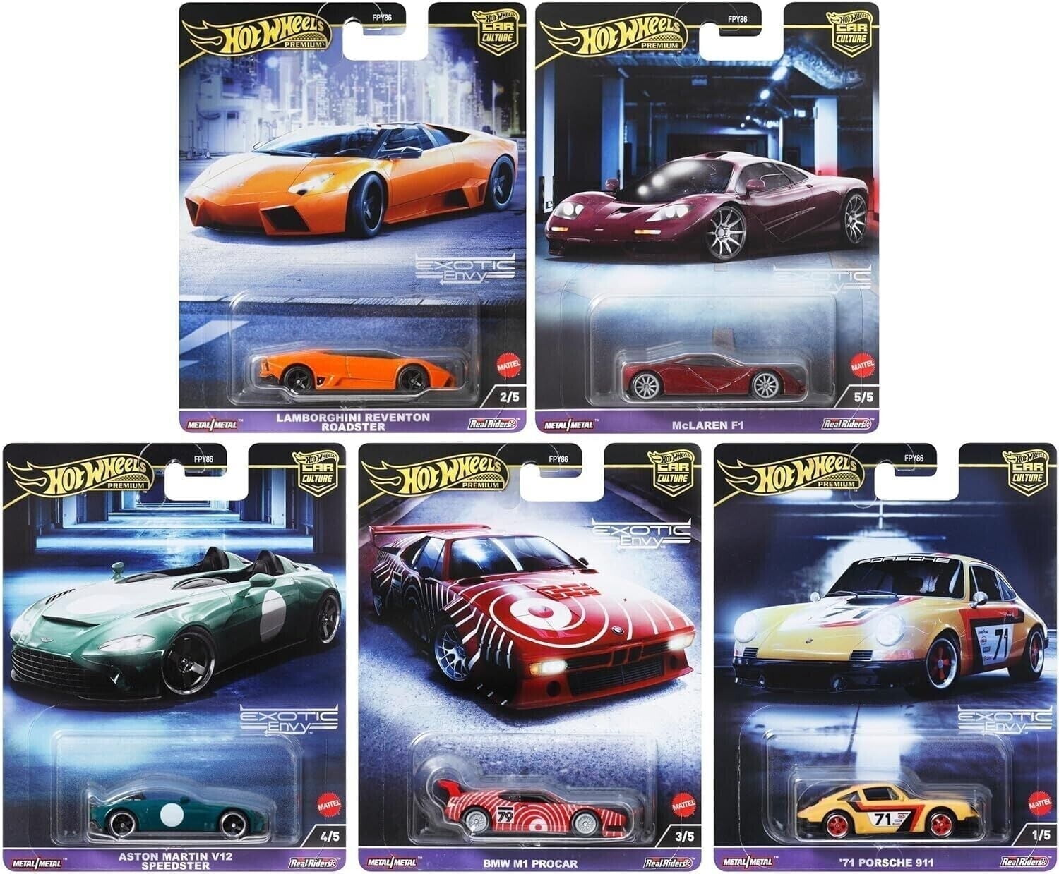 Hot Wheels Premium Car Culture kids Car & Truck Diecast Play Vehicles, 5 pack