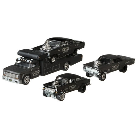 Hot Wheels Premium Collect Display Sets with 3 1:64 Scale Die-Cast Cars & 1 Team Transport Vehicle Collectors Favorites