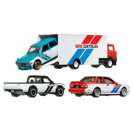 Hot Wheels Premium Collector Display Sets, 3 Cars & 1 Transporter