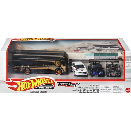 Hot Wheels Premium Collector Display Sets, 3 Cars & 1 Transporter