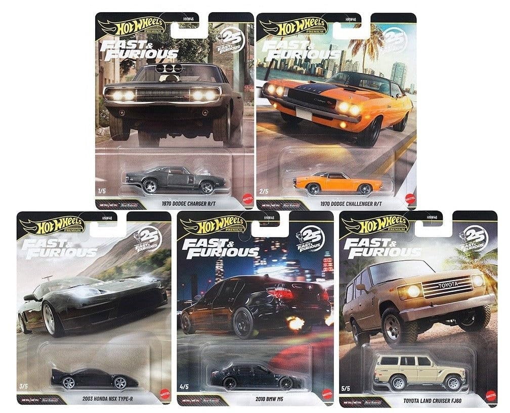 Hot Wheels Premium Fast & Furious 25th Anniversary Die-Cast Cars