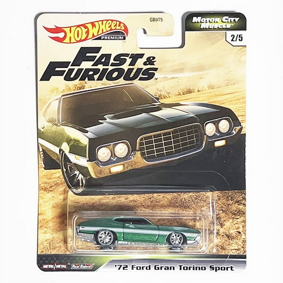 Hot Wheels Premium Fast & Furious 72 Ford Gran Torino Sport (Green) Motor City Muscle