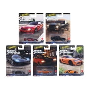 Hot Wheels Premium Fast & Furious Die-Cast Cars Collection, 5-Pack Set, L Case