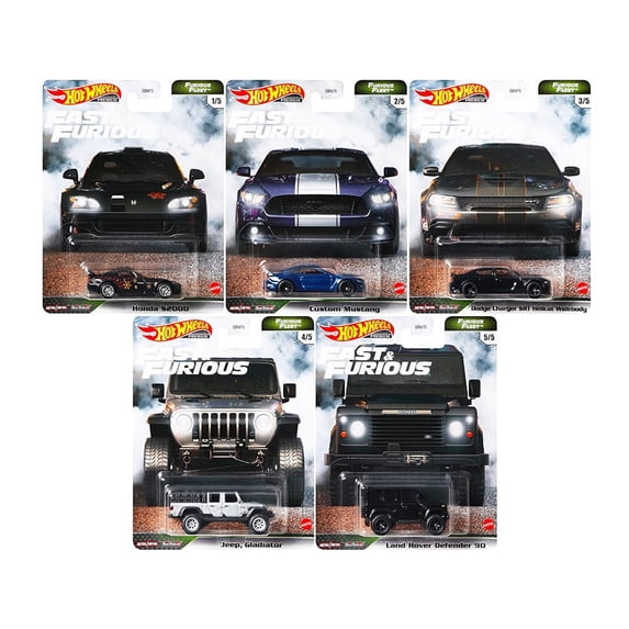 Infurious Set Mattel Hot Wheels Fast Furious Furious Fleet 5 Piece Set, Diecast Model ...