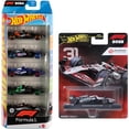 thumbnail image 1 of Hot Wheels Premium Formula 1 Die-Cast Cars, 2024 5-Pack and 2025 MoneyGram Haas F1 Team #31, 1 of 6
