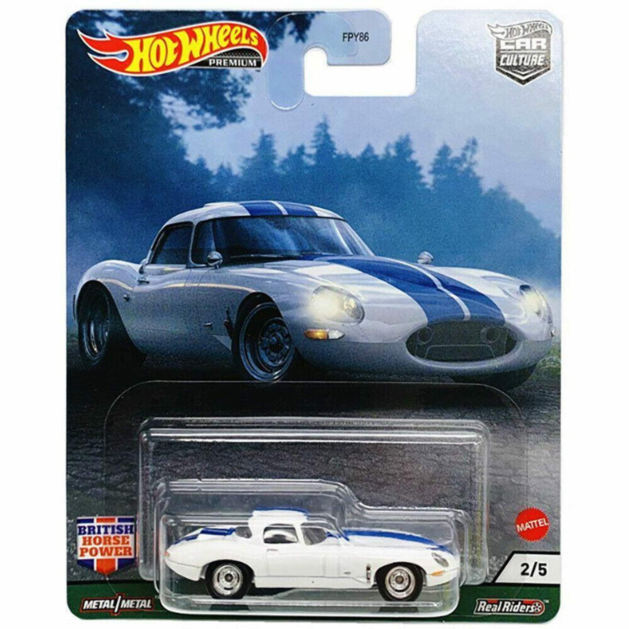 Hot Wheels Premium Jaguar Lightweight E Type White Car Culture British Horse Power Walmart