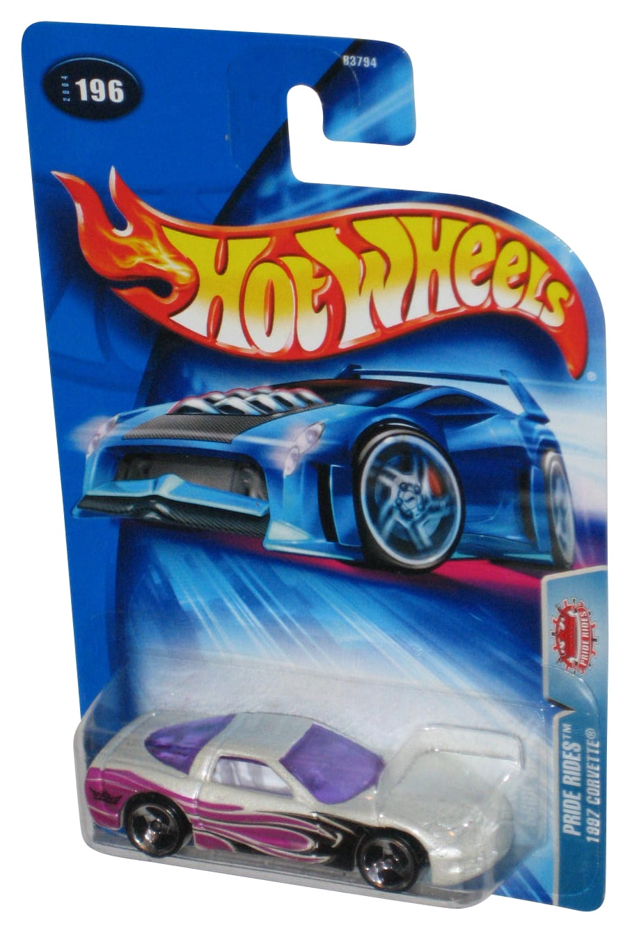 Hot Wheels Pride Rides (2004) White & Purple 1997 Corvette Car