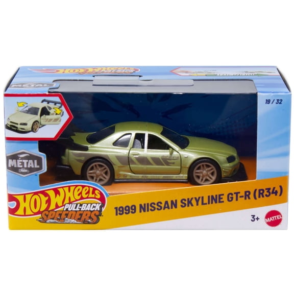 Hot Wheels Pull-Back Speeders 1999 Nissan Skyline GT-R (R34) Diecast Pull-Back Car