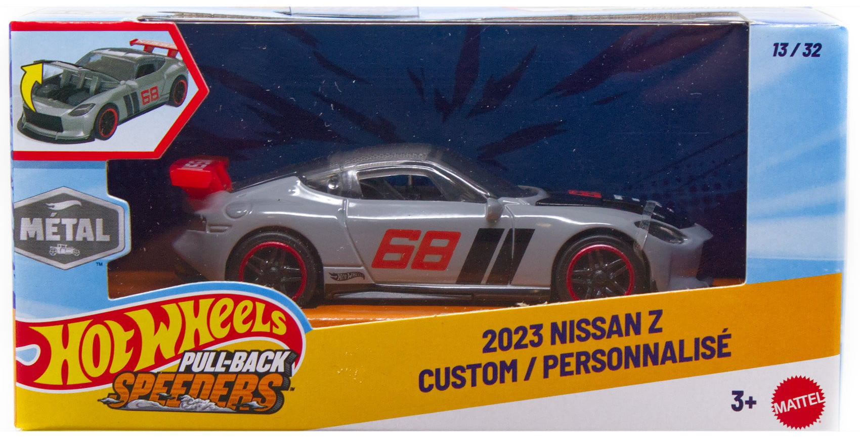 Hot Wheels Pull-Back Speeders 2023 Nissan Z Custom Diecast Pull