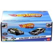 Hot Wheels Pull-Back Speeders Alpha Pursuit & Custom 1968 Camaro Diecast Pull-Back Car 2-Pack
