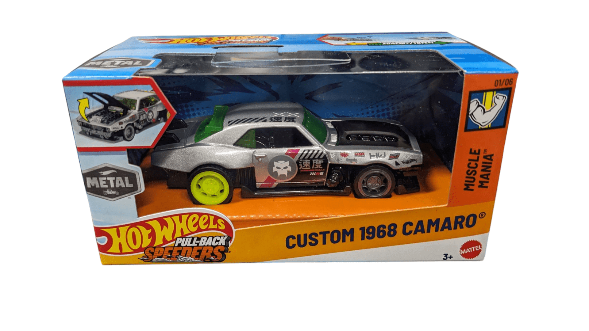 Hot Wheels Pull-Back Speeders Custom 1968 Camaro - Walmart.com
