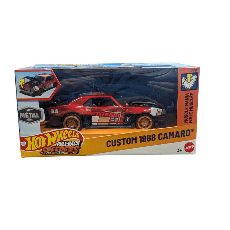 Hot Wheels Pull-Back Speeders Diecast Custom 1968 Camaro - Walmart.com