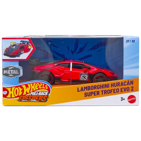 Hot Wheels Pull-Back Speeders Lamborghini Huracan Super Trofeo EVO 2 Diecast Pull-Back Car