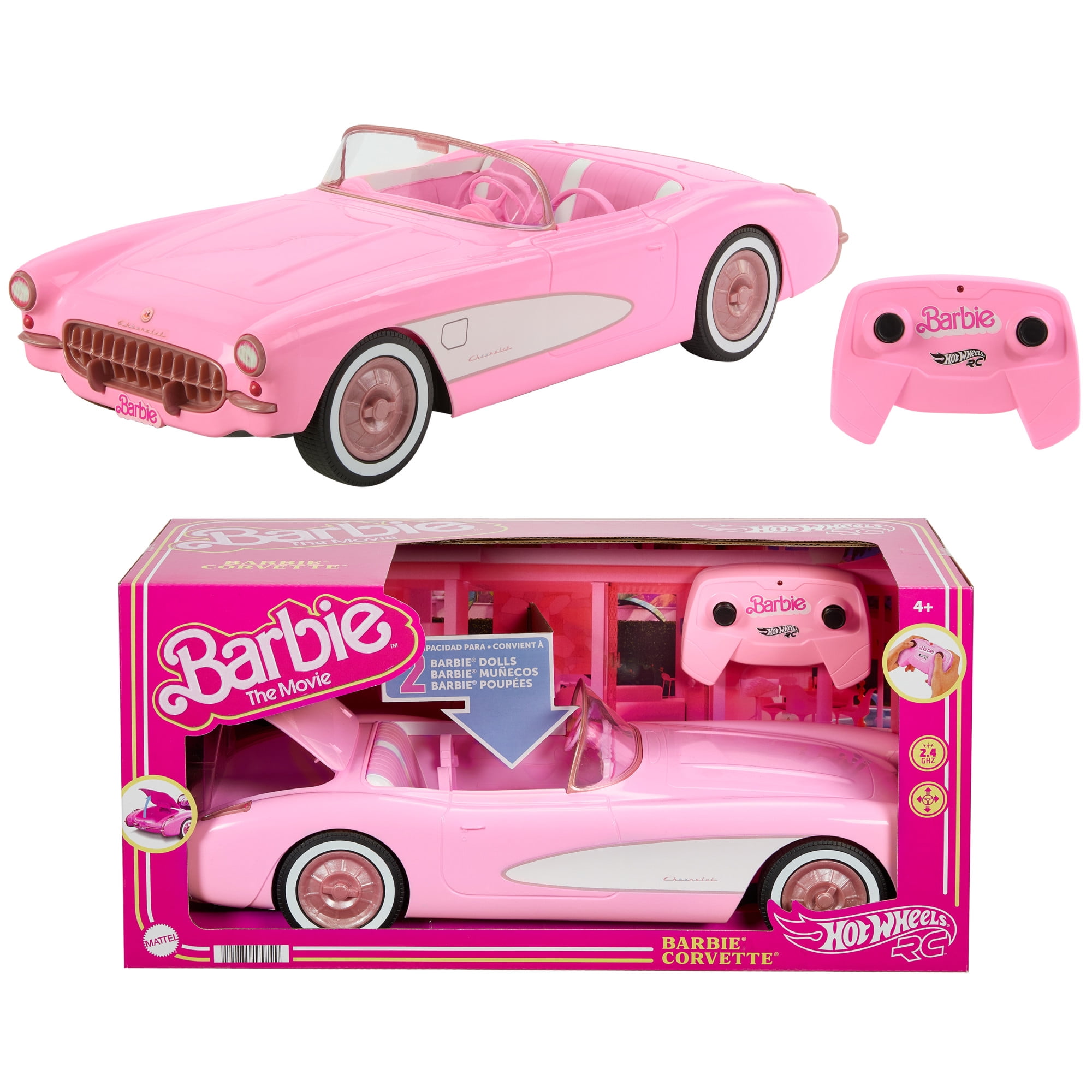 Hot Wheels RC Barbie Corvette Remote Control Car Barbie The Movie