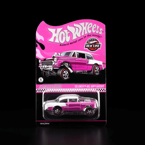 Hot Wheels RLC 55 Chevy Bel Air Gasser 1:64 Premium Die-Cast Collector Car, Spectraflame Pink, RLC Members Exclusive, LA Convention Car JCP37
