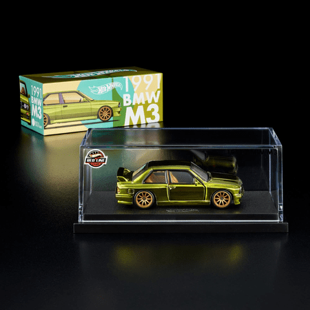 Hot Wheels RLC Exclusive 1991 BMW M3 Spectraflame Olive Die-Cast Car 1:64 Scale Collectible Limited Edition Red Line Club Vehicle