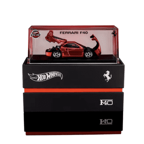 Hot Wheels RLC Exclusive Ferrari F40 Spectraflame Red 1:64 Die-Cast Collectible with Opening Bonnet & Rear Clamshell, Real Riders Wheels