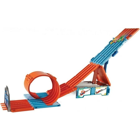 Hot Wheels Race Crate with 3 Stunts In 1 Set Portable Easy Storage Ages 6 To 10