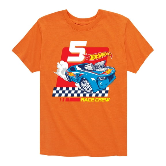 Hot Wheels - Race Crew 5 Years - Birthday - Toddler and Youth Short Sleeve Graphic T-Shirt