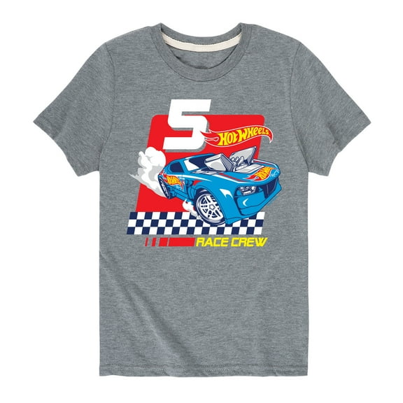 Hot Wheels - Race Crew 5 Years - Birthday - Toddler and Youth Short Sleeve Graphic T-Shirt