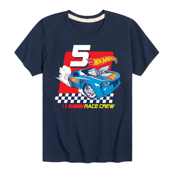 Hot Wheels - Race Crew 5 Years - Birthday - Toddler and Youth Short Sleeve Graphic T-Shirt