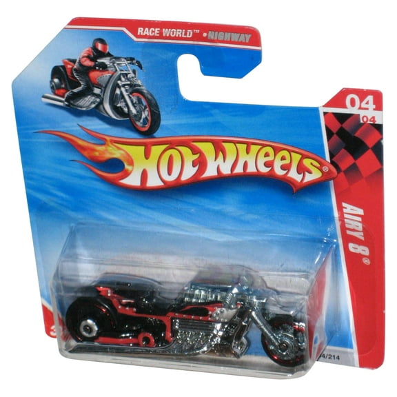 Hot Wheels Race World Highway 04/04 (2009) Airy 8 Orange Motorcycle Bike 194/214 - (Short Card)