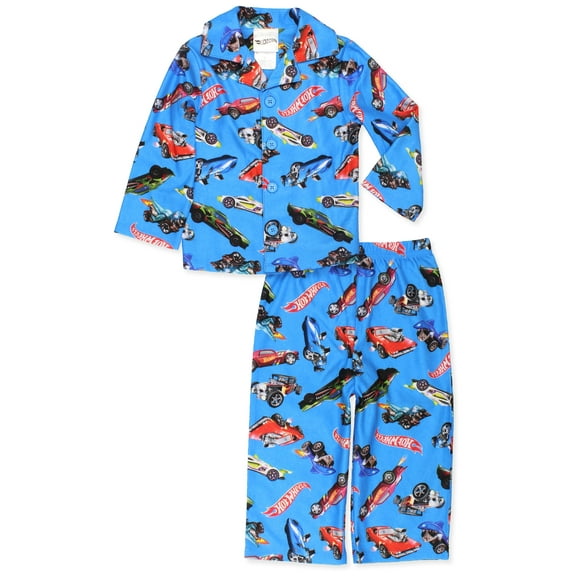Hot Wheels Racecar Toddler and Boys Flannel Coat Style Pajama Set K228945HW