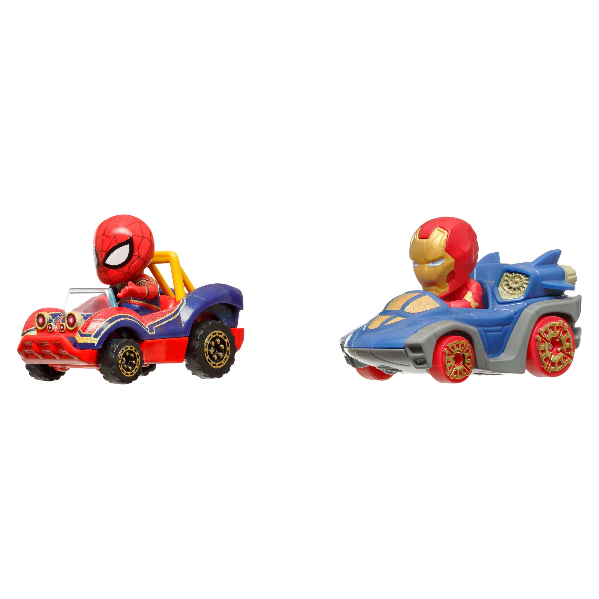 Hot Wheels RacerVerse Die-Cast Cars, Set of 2 Toy Vehicles with Character Drivers Optimized for RacerVerse Track (Styles May Vary)