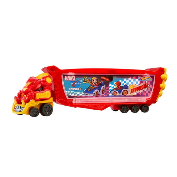 Hot Wheels RacerVerse Marvel Hulkbuster Hauler Play Vehicle, Stores Up to 10 Toy Cars