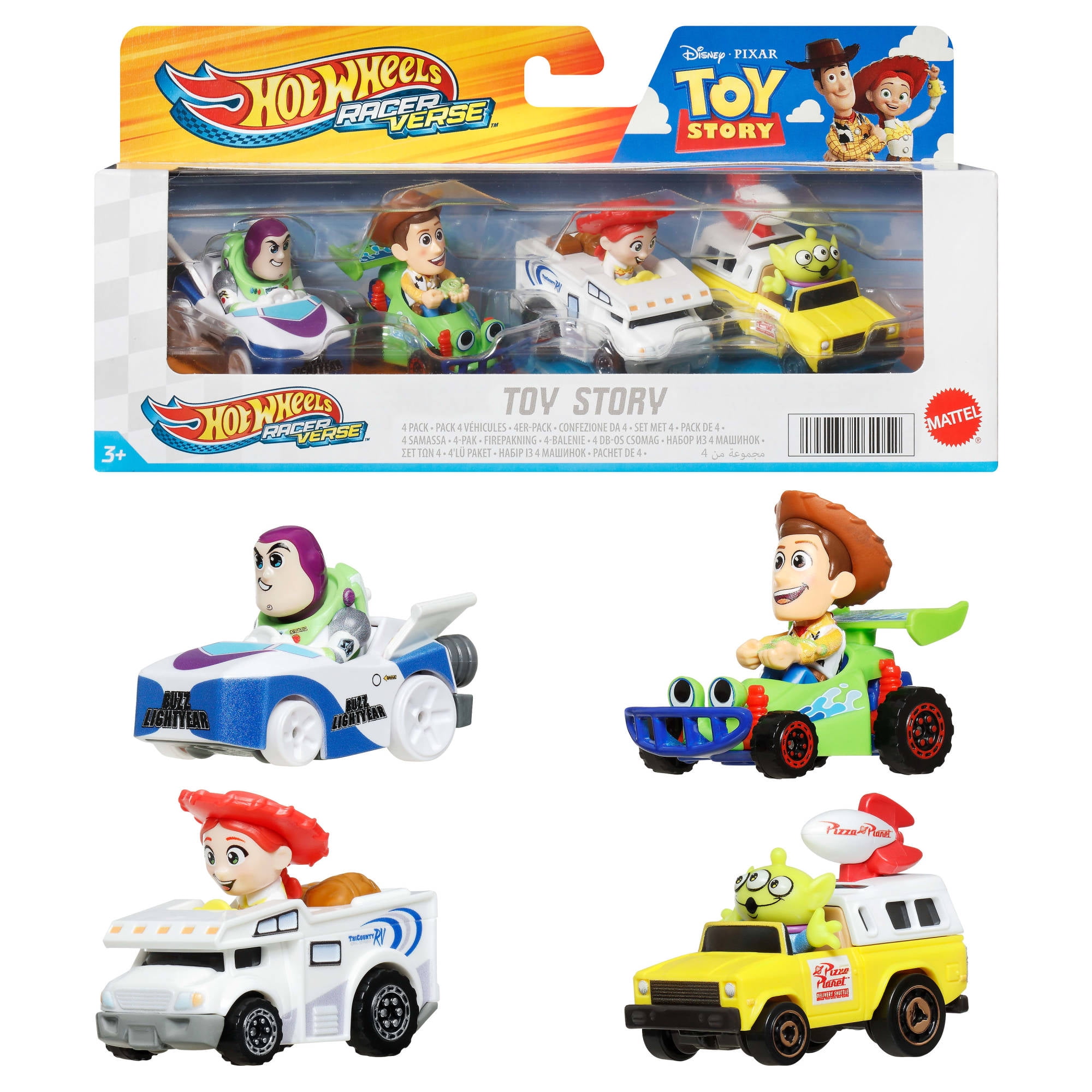 Hot Wheels RacerVerse 4-Pack Die-Cast Cars with Pop Culture