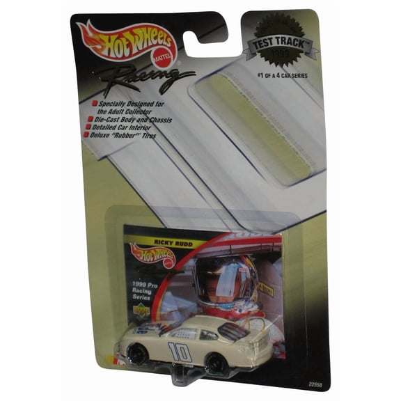 Hot Wheels Racing (1999) Test Track Ricky Rudd Cream Toy Car 1/4