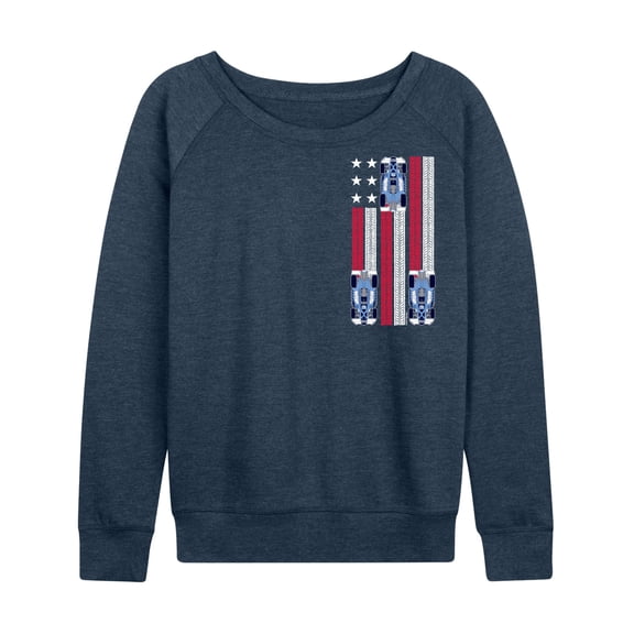 Hot Wheels - Racing Flag - Women's French Terry Long Sleeve Pullover