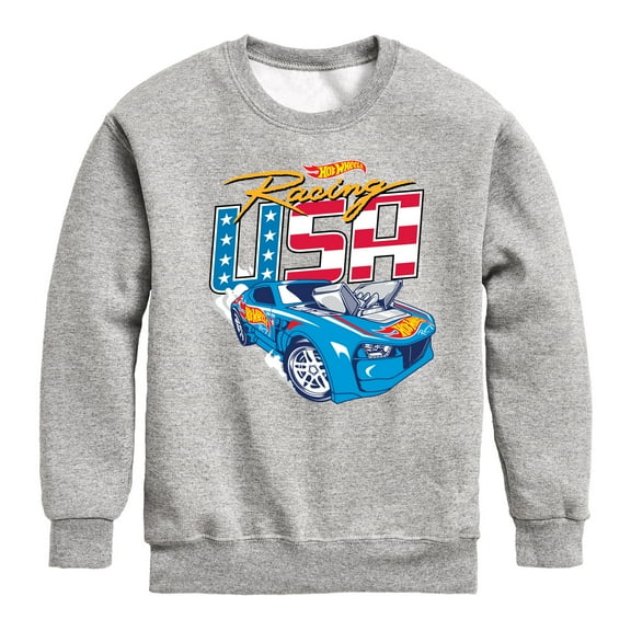 Hot Wheels - Racing USA - Toddler And Youth Crewneck Fleece Sweatshirt
