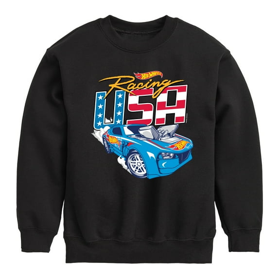Hot Wheels - Racing USA - Toddler And Youth Crewneck Fleece Sweatshirt