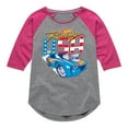 thumbnail image 1 of Hot Wheels - Racing USA - Toddler And Youth Girls Raglan Graphic T-Shirt, 1 of 4