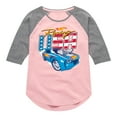 thumbnail image 1 of Hot Wheels - Racing USA - Toddler And Youth Girls Raglan Graphic T-Shirt, 1 of 5