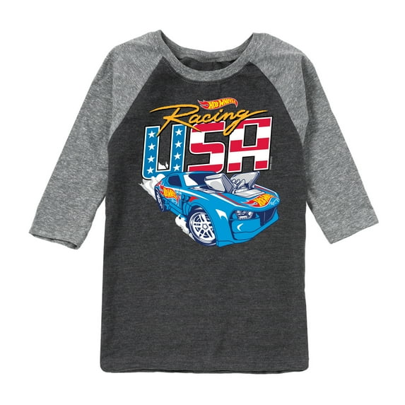 Hot Wheels - Racing USA - Toddler And Youth Raglan Graphic T-Shirt