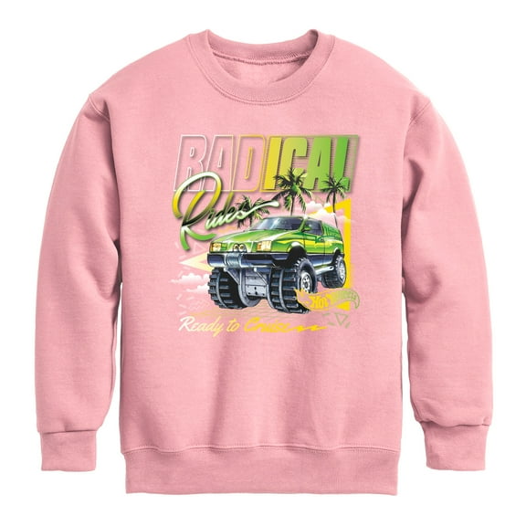 Hot Wheels - Radical Rides 80S - Youth And Toddler Crew Fleece Sweatshirt