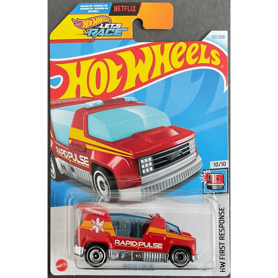 Hot Wheels Rapid Pulse 10/10 HW First Response 137/250 Let's Race RED