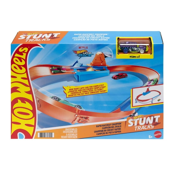 ​Hot Wheels Rapid Raceway Champion Action Speed Boost Oval Track, Ages 5 and Older