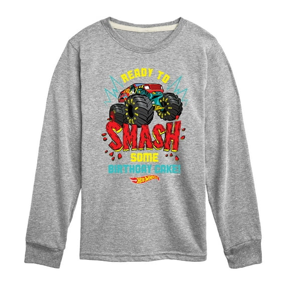 Hot Wheels - Ready To Smash Cake - Toddler And Youth Long Sleeve Graphic T-Shirt